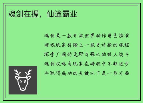 魂剑在握，仙途霸业